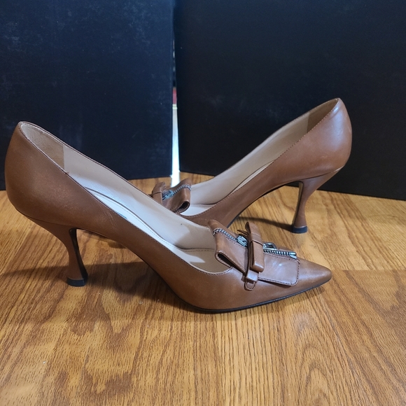 Prada Milano Leather Heels Size 10 - Picture 3 of 10